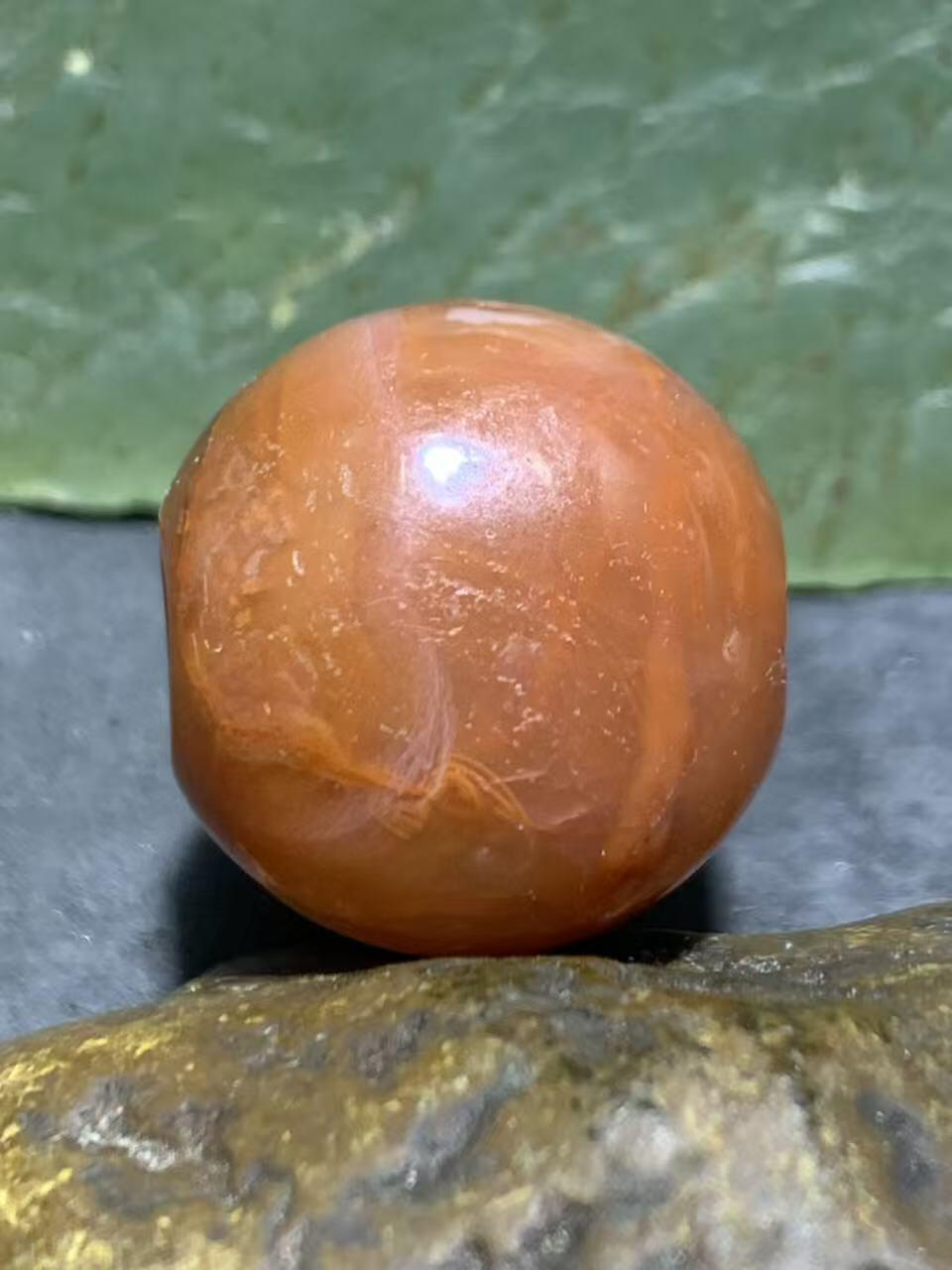 川料冻料飘柿子红南红玛瑙通货一体佛头三通一个