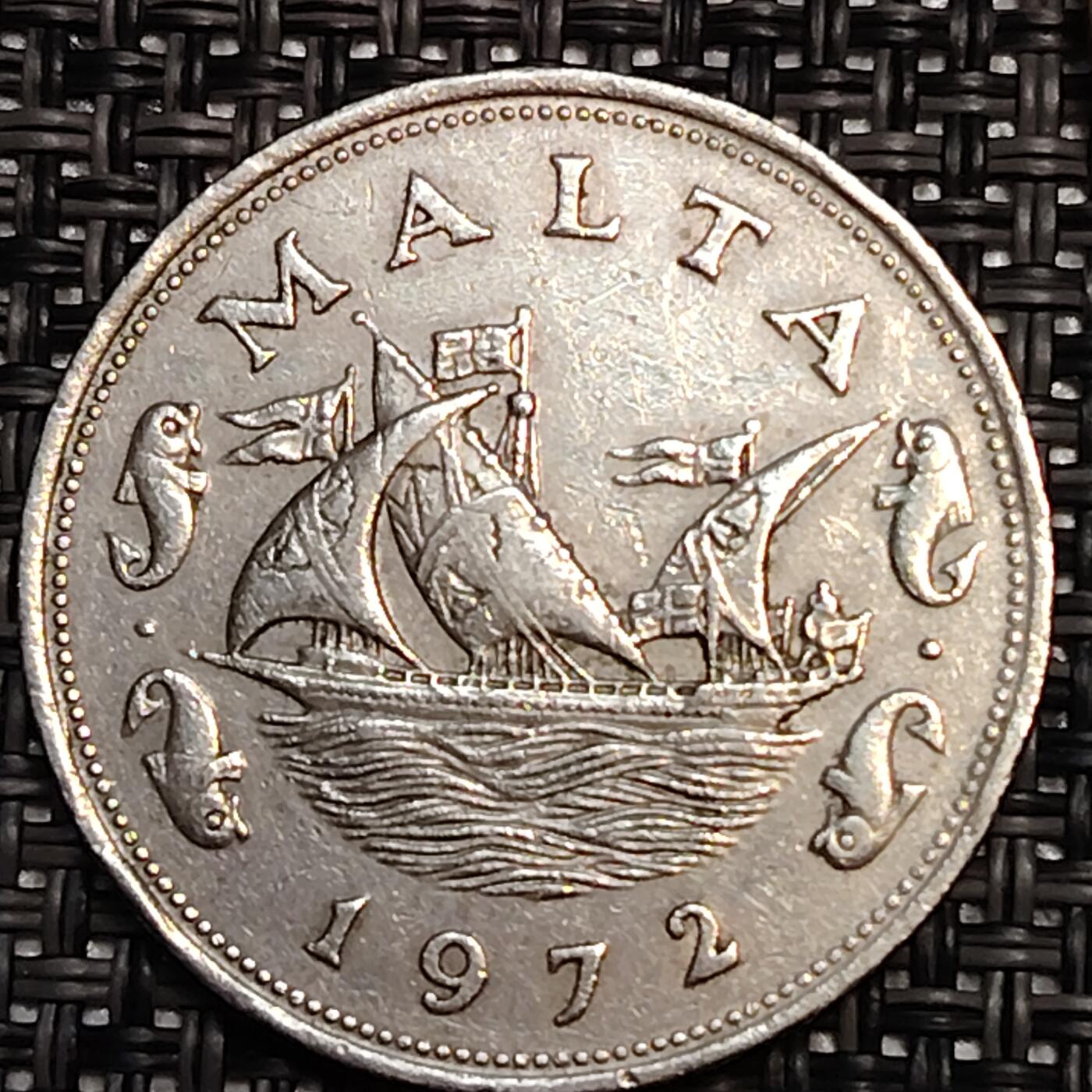 布加迪🐬～世界钱币(上海)🌾第 244 期 /  各国套币和散币 马耳他🇲🇹 1972年 10分 28.5mm