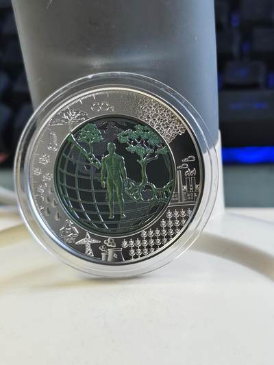 第176期拍卖【长期征集拍品】【欢度国庆中秋双节】 - 获奖币奥地利2018年银铌系列16人类世银铌双金属银币，900银/998铌，9克/6.5克， 获2020年克劳斯年度最佳双金属币
