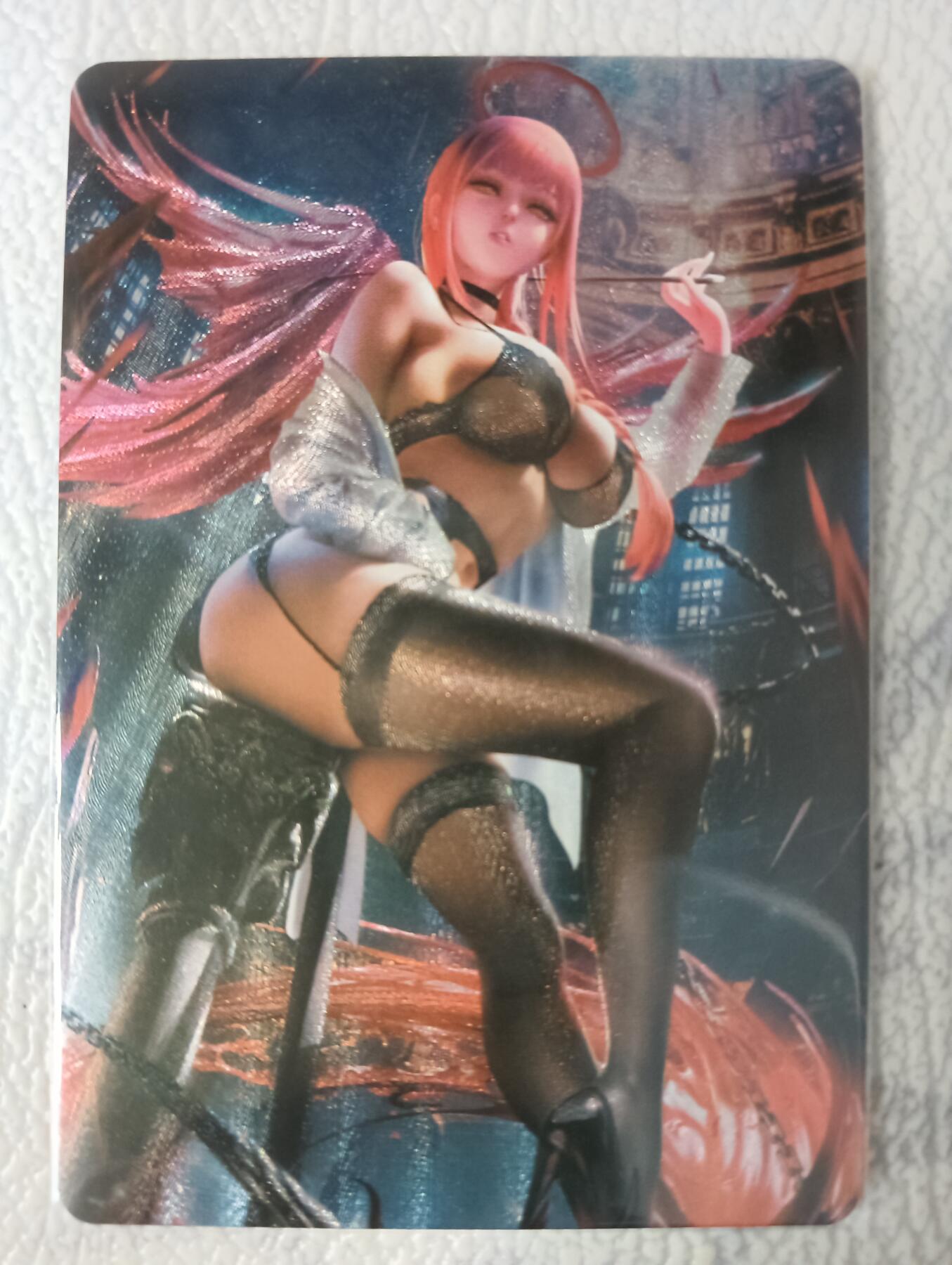 花开卡拍第39期（9月21号周日截拍，品控勿拍!!!拍品不寄存，运费5元，自制卡难免瑕疵，可能存在轻微撞角爆边等出厂瑕疵，品控介意勿拍！） 五月 链锯人玛奇玛 粗闪单卡