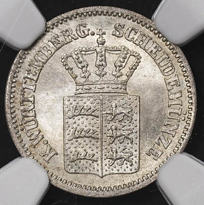 修遠堂世界钱币第八十五期 - NGC MS65 1869年符腾堡1克鲁泽 唯一冠军分