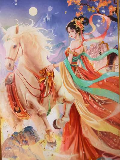 夜之极第三十一期 （9月20日周六晚9点截拍，欢迎竞拍） - 【亲签】山河潮玩 华夏惊鸿录 青朴 马，羊，猴，十二生肖 A4色纸
