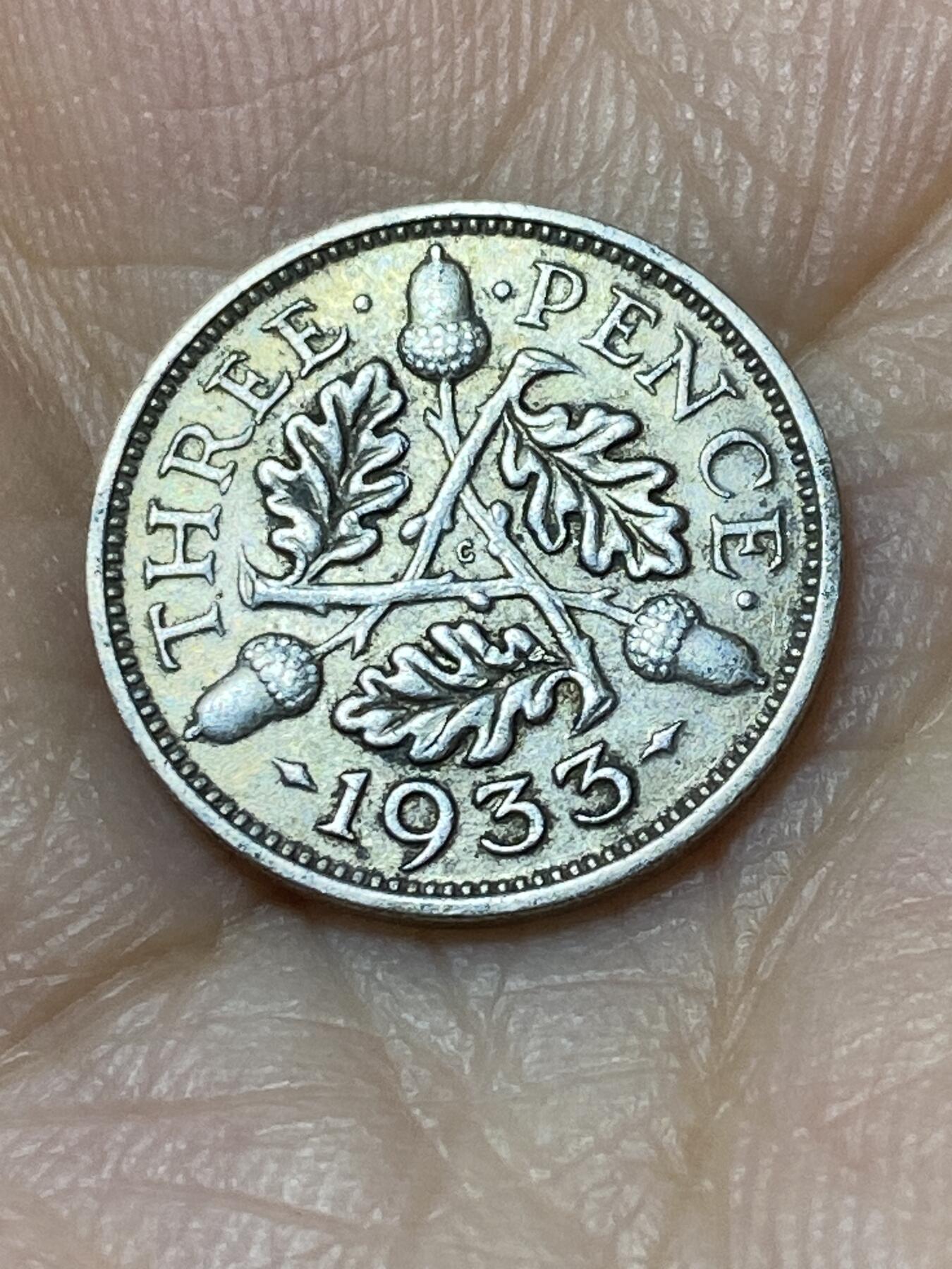 2025年第九十四场(总第一百二十场）外国好品散币(免佣金) 英国🇬🇧1933年3便士银币(乔治五世第四版，500银)