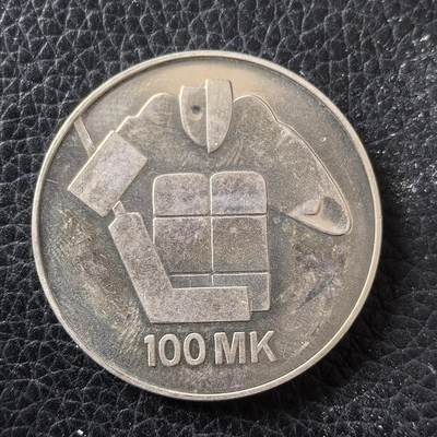 道一币馆币章第一百四十七场 - 芬兰1991年世界冰球竞标赛100马克纪念银币 24g 830S
