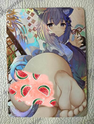 花开卡拍第39期（9月21号周日截拍，品控勿拍!!!拍品不寄存，运费5元，自制卡难免瑕疵，可能存在轻微撞角爆边等出厂瑕疵，品控介意勿拍！） - 足欲系列  猫耳少女 彩闪
