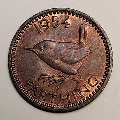 布加迪🐬～世界钱币(上海)🌾第 244 期 /  各国套币和散币 - 英国🇬🇧 1954年 1法新