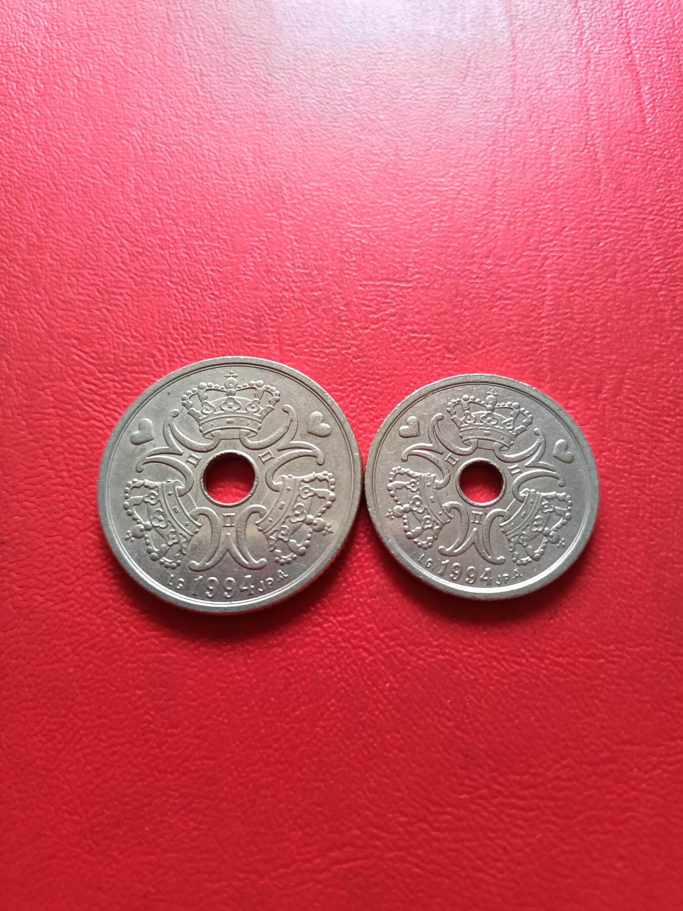 【云涧收藏】第六十四场 丹麦1994年2、5克朗2枚