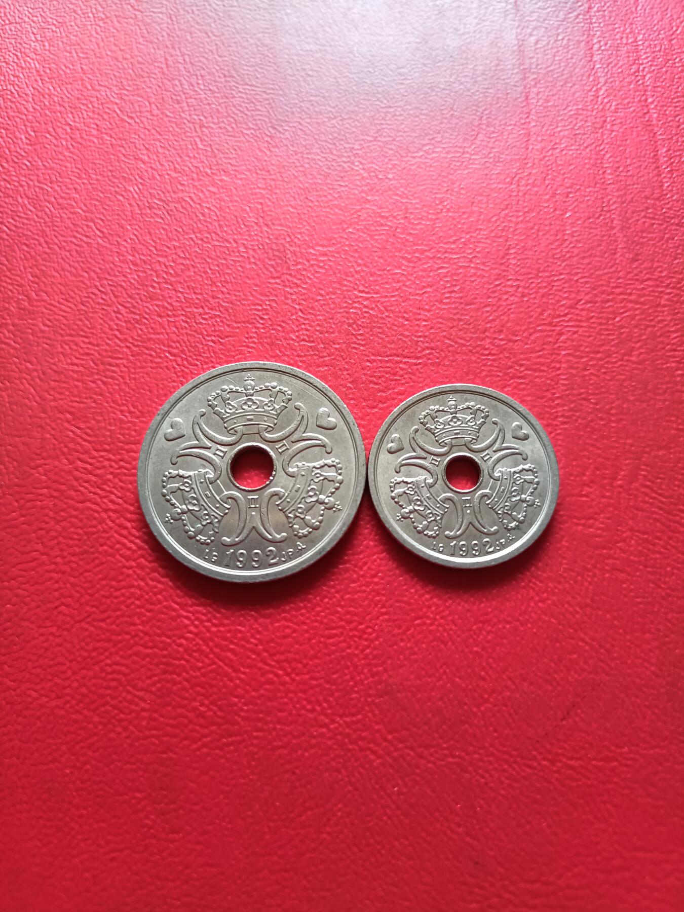 【云涧收藏】第六十四场 丹麦1992年1、2克朗2枚
