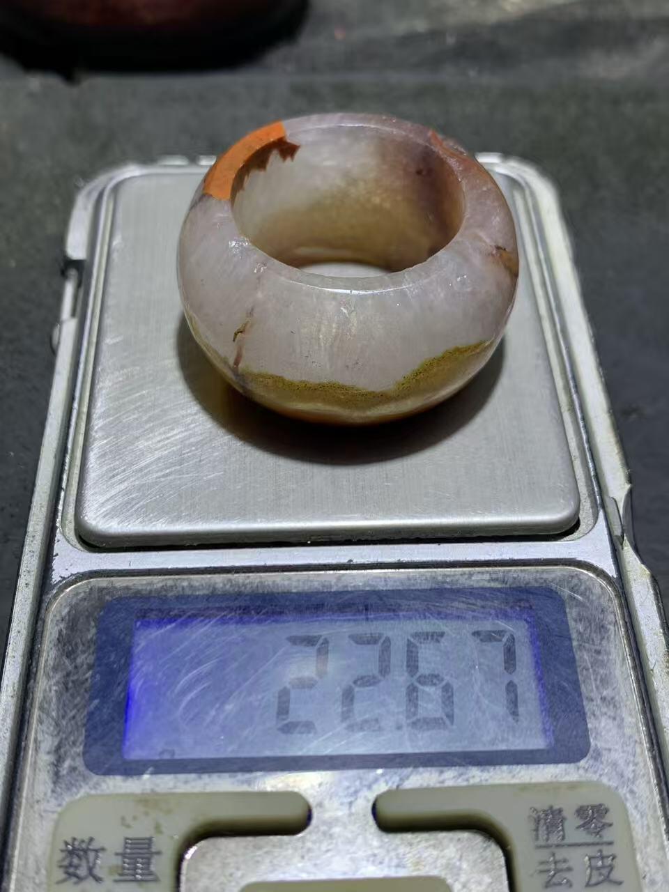 放福利！精美高玉化冰飘战国红玛瑙扳指一个