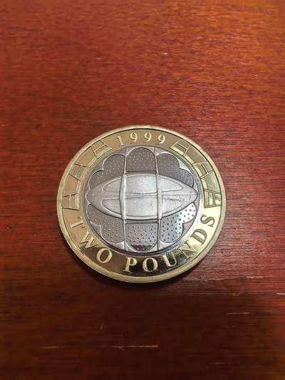 长老汇蛇年精选第四十九场拍卖 - 1999英国英式橄榄球2英镑双色镀金精制银币，9665枚