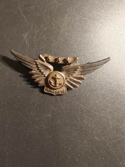 老王徽章第150期 - 美国海军航空兵战斗机组人员技能章    二战时期横针版    全尺寸1.75英寸     925银   名厂Amico造