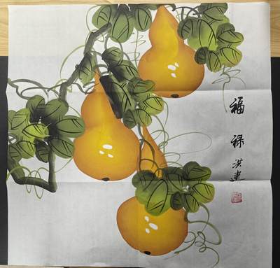 天玑星卡拍第124期《9.22周一截拍》持续收拍收评中 满赠卡需备注 - 【手绘宣纸画】洪建 福禄 50*50cm