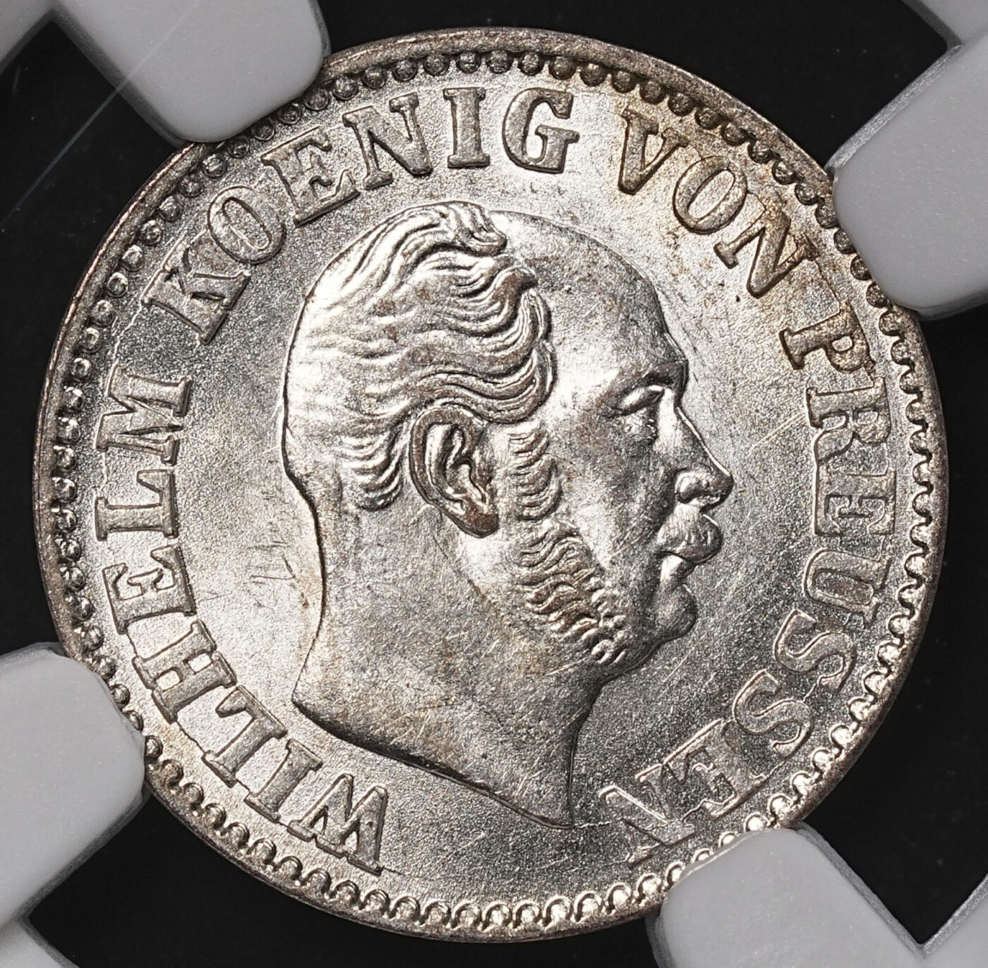修遠堂世界钱币第八十五期 NGC MS64 1867年普鲁士1/2银格罗申