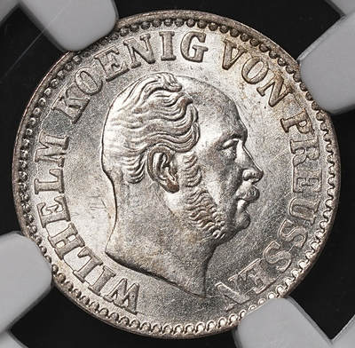 修遠堂世界钱币第八十五期 - NGC MS64 1867年普鲁士1/2银格罗申