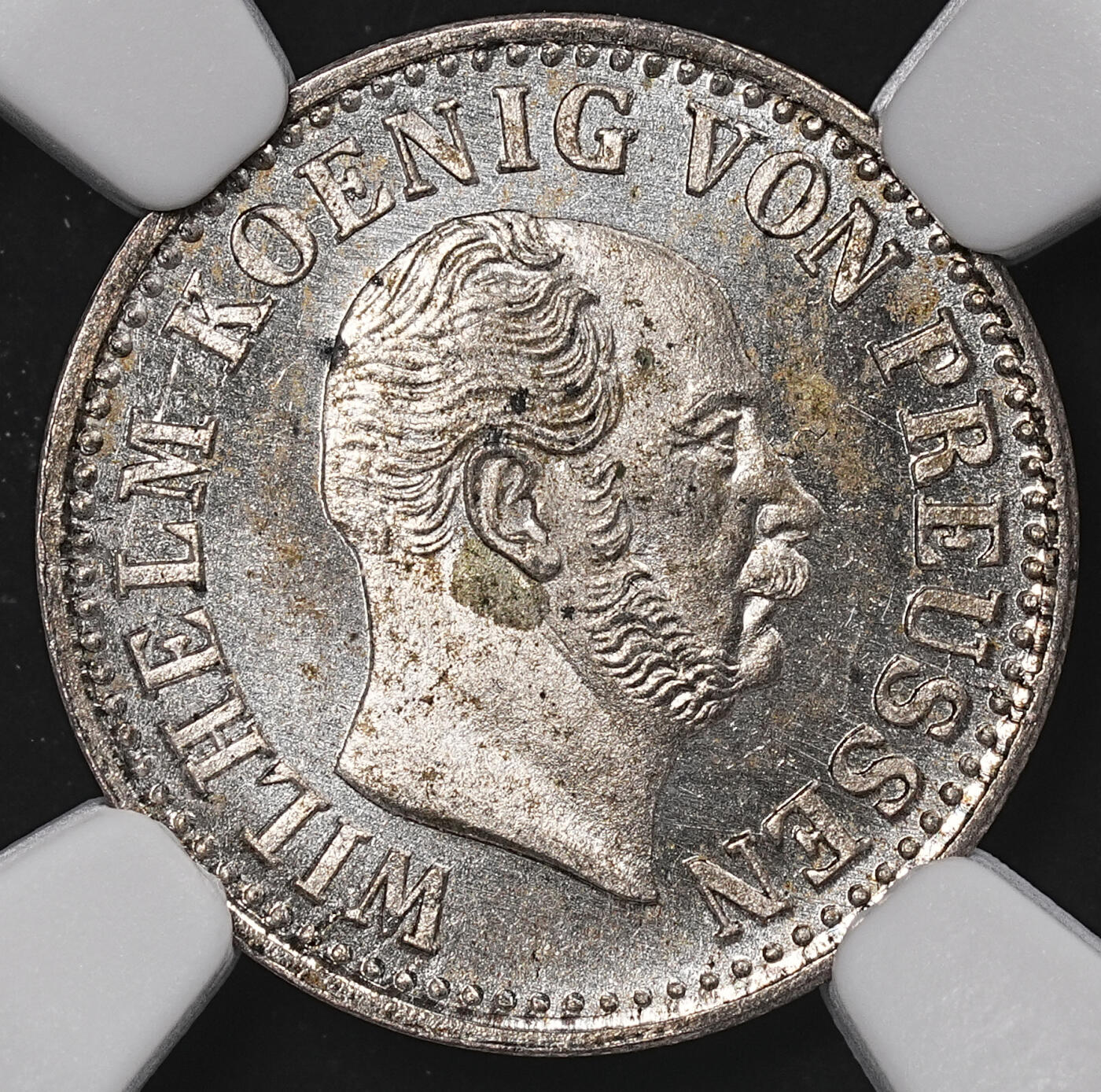 修遠堂世界钱币第八十五期 NGC MS64 1869年普鲁士1/2银格罗申