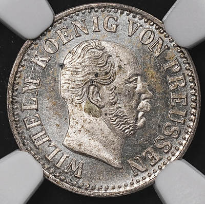 修遠堂世界钱币第八十五期 - NGC MS64 1869年普鲁士1/2银格罗申