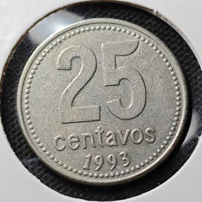 KK钱币收藏小铺 第342场 2月预留时间 周末发货 - 1993阿根廷25分 
