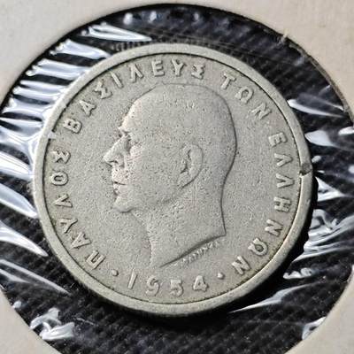 KK钱币收藏小铺 第342场 2月预留时间 周末发货 -  1954希腊1德拉克马