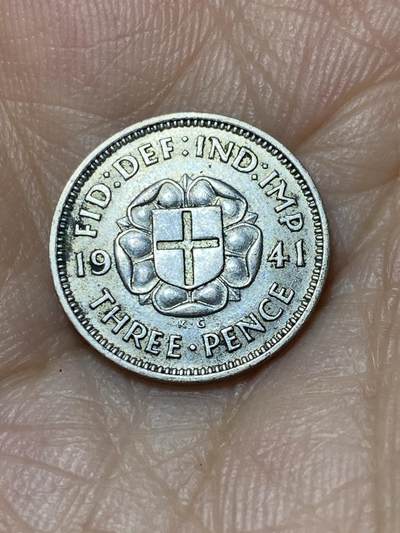 2025年第九十四场(总第一百二十场）外国好品散币(免佣金) - 英国🇬🇧1941年3便士银币(乔治六世第一版，500银)