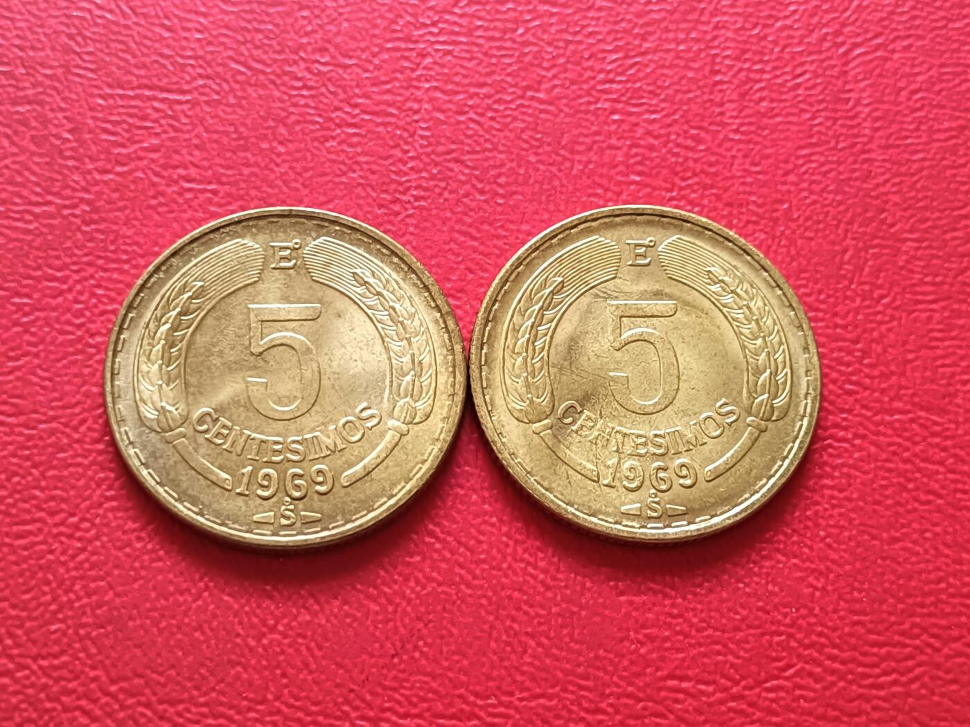 【云涧收藏】第六十四场 智利1969年5分2枚