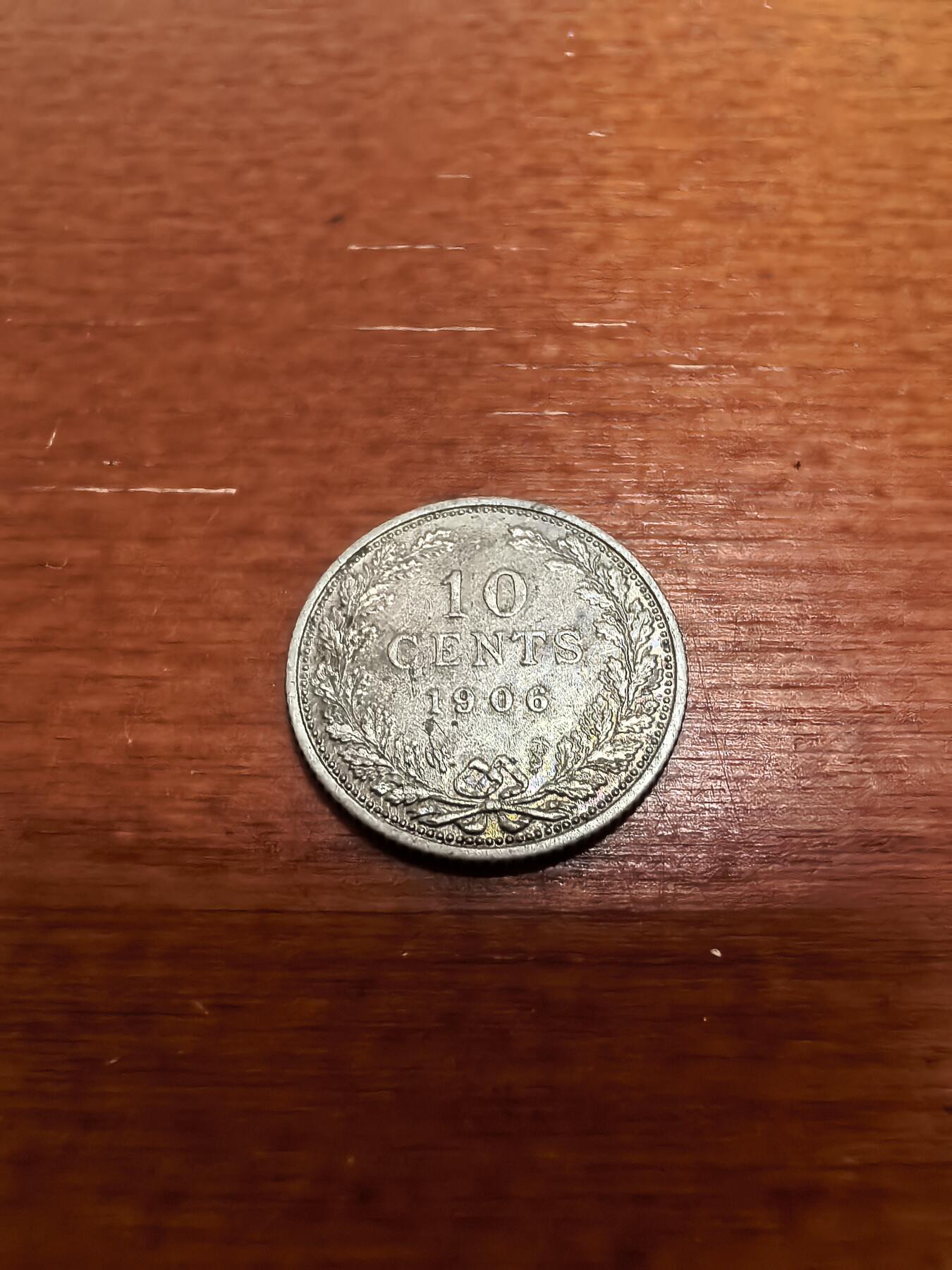长老汇蛇年精选第四十九场拍卖 1906荷兰威廉明娜10分银币，克书60分60美金