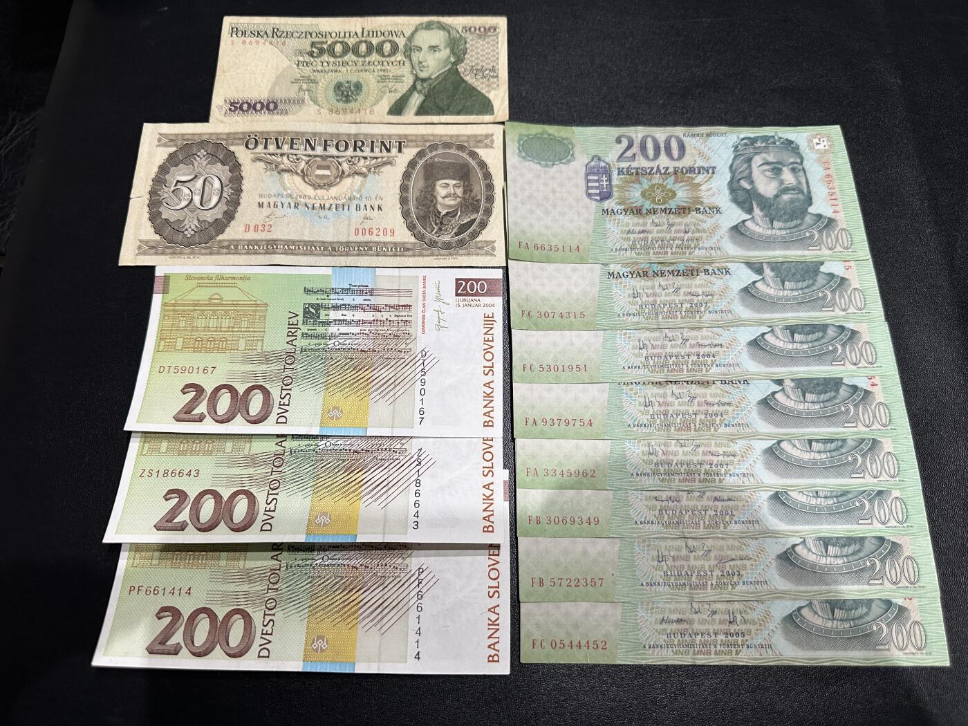 《外钞收藏家》第五百六十九期（本期拍品品种丰富、精选优质稀少好货）（本平台长期征集拍品、欢迎藏友们联系合作） 波兰、匈牙利、斯洛文尼亚 13张一起 非全新 品相如图