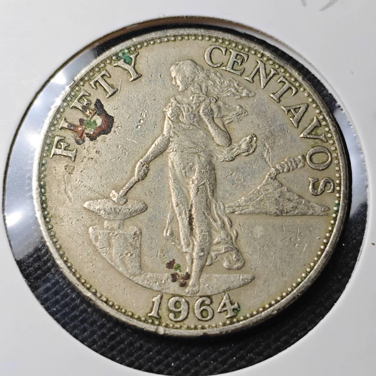KK钱币收藏小铺 第343场 2月预留时间 周末发货  1964菲律宾50分打铁女神