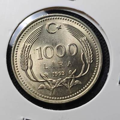 KK钱币收藏小铺 第343场 2月预留时间 周末发货 - 1993土耳其1000里拉 好品
