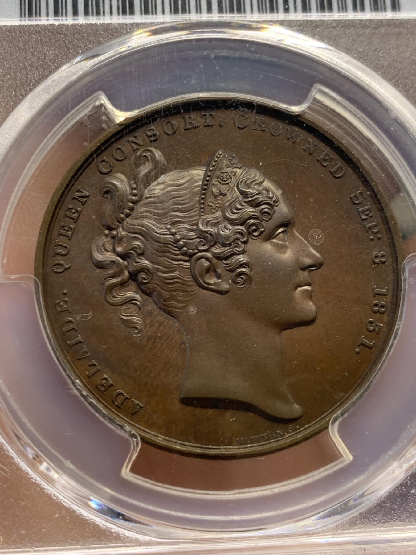 《竞宝斋》第420场 周日，周一，周二  3场连拍 （全场包邮） PCGS SP63 英国 1831年 威廉四世 加冕铜章 非常少见的品种 高分好细节