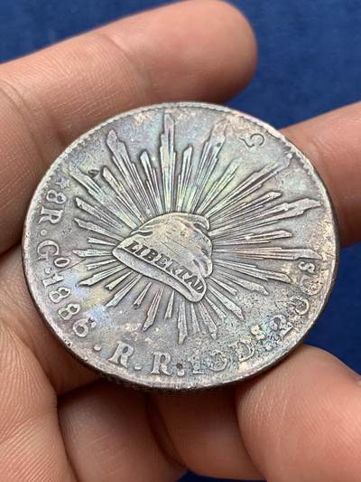 《竞宝斋》第420场 周日，周一，周二  3场连拍 （全场包邮） 墨西哥1886年鹰洋 GO厂，有小戳，细节见图。