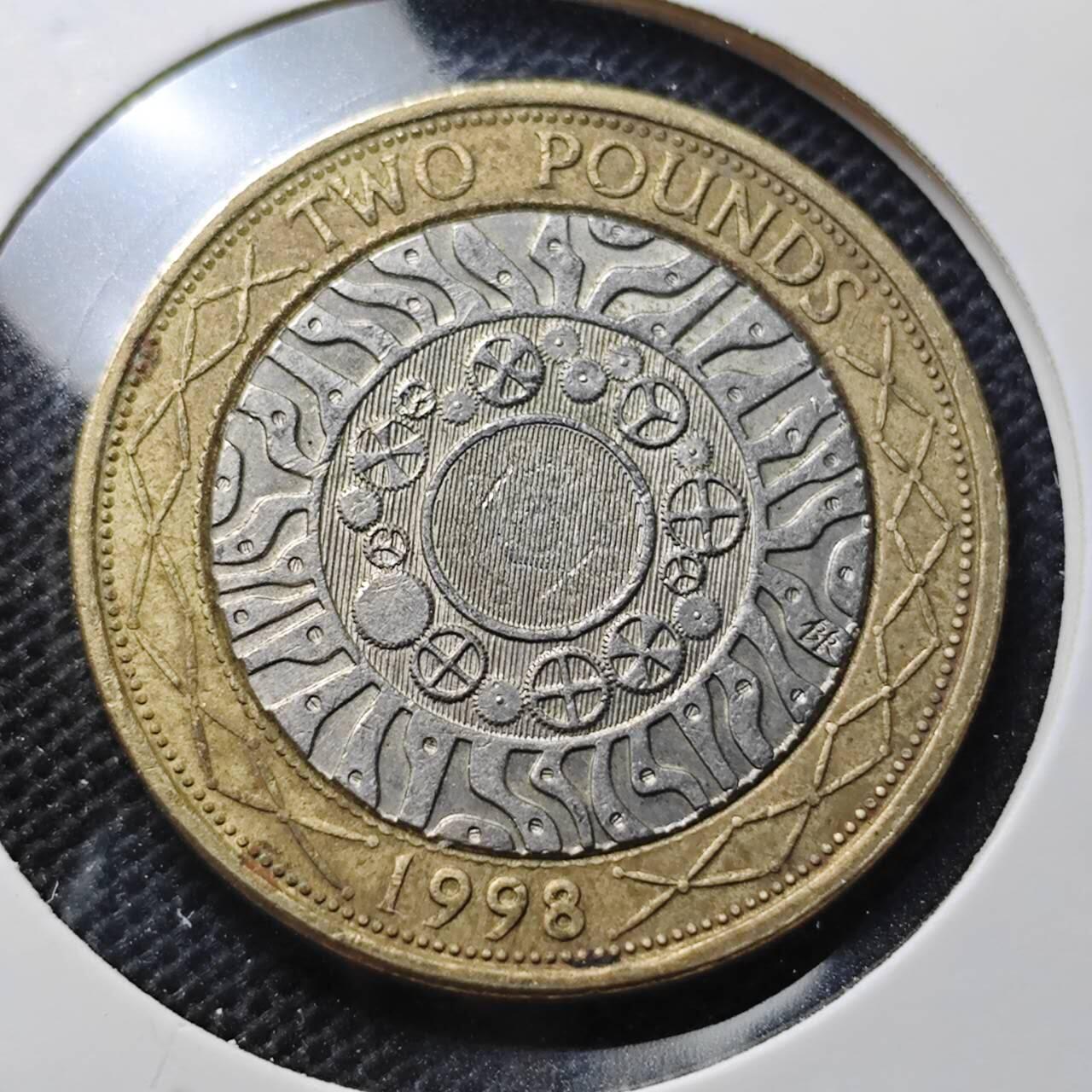 KK钱币收藏小铺 第343场 2月预留时间 周末发货 1998英国2英镑 双色币