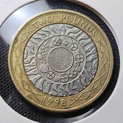 KK钱币收藏小铺 第343场 2月预留时间 周末发货 - 1998英国2英镑 双色币
