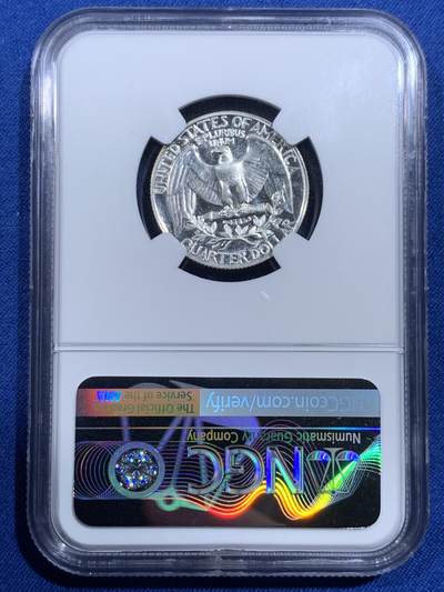 《竞宝斋》第420场 周日，周一，周二  3场连拍 （全场包邮） NGC PF64 美国 1964年 华盛顿25美分 银币 底板极美