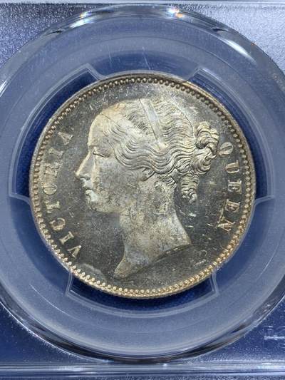 《竞宝斋》第420场 周日，周一，周二  3场连拍 （全场包邮） PCGS MS62 东印度公司1840年1卢比银币