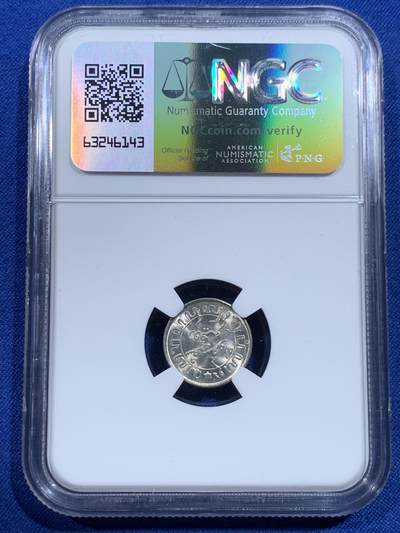《竞宝斋》第420场 周日，周一，周二  3场连拍 （全场包邮） NGC MS65 1942 荷属东印度群岛（今印尼）1/10盾 银币 卷拆美品