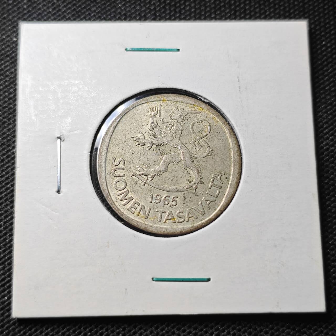 KK钱币收藏小铺 第343场 2月预留时间 周末发货  1965芬兰1马克银币