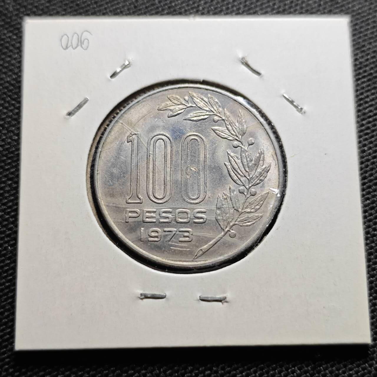 KK钱币收藏小铺 第344场 2月预留时间 周末发货 1973乌拉圭100比索 