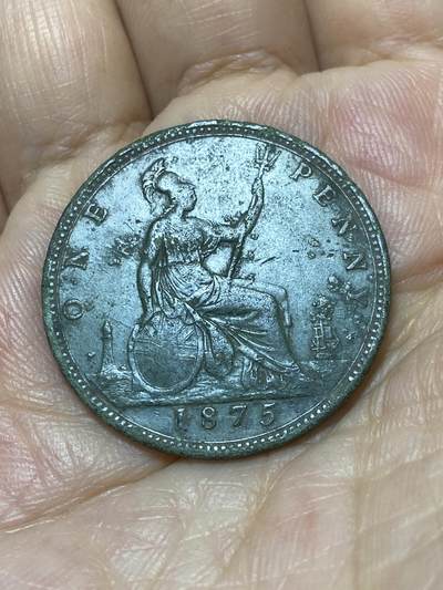 2025年第九十四场(总第一百二十场）外国好品散币(免佣金) - 英国🇬🇧1875年1便士(维多利亚女王中年桂冠，第三版)
