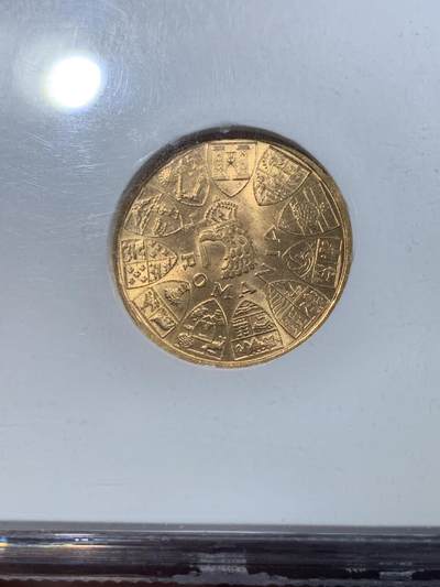 《竞宝斋》第420场 周日，周一，周二  3场连拍 （全场包邮） NGC MS63 罗马尼亚王国1944年北阿德尔解放日纪念20L币形章 三王纪念 900金 6.55克 少见品种 稀奇首现