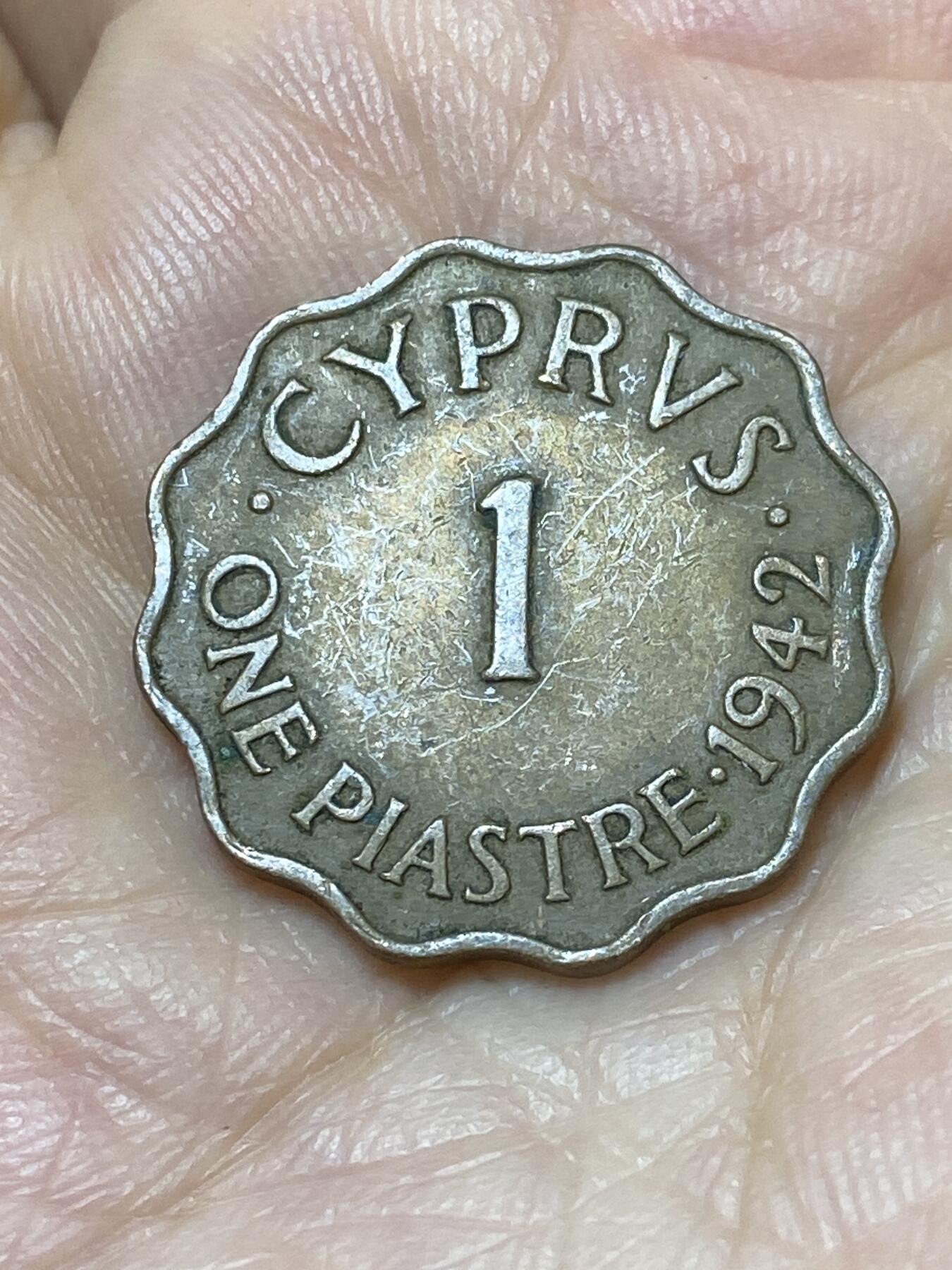 2025年第九十四场(总第一百二十场）外国好品散币(免佣金) 少见好品–英属塞浦路斯1942年1皮阿斯特(乔治六世时期第二版，首发年)