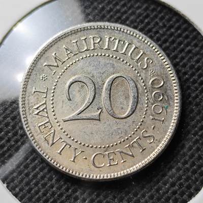 KK钱币收藏小铺 第343场 2月预留时间 周末发货 - 1990毛里求斯20分 