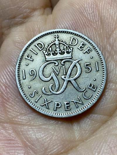 2025年第九十四场(总第一百二十场）外国好品散币(免佣金) - 英国🇬🇧1951年6便士(乔治六世第三版)