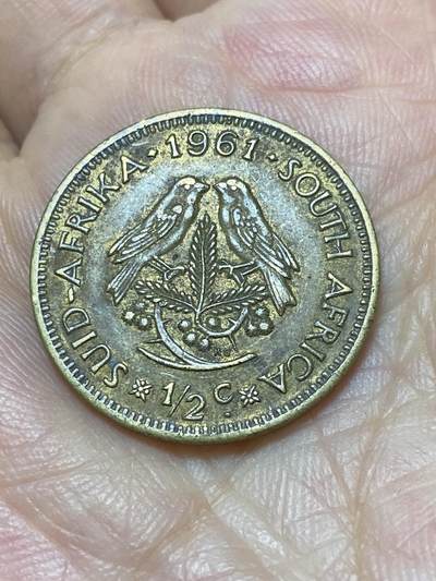 2025年第九十四场(总第一百二十场）外国好品散币(免佣金) - 南非🇿🇦1961年1/2分(独立后第一套)