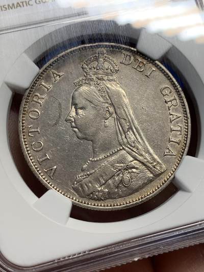 《竞宝斋》第420场 周日，周一，周二  3场连拍 （全场包邮） NGC XFD 英国 1888年 维多利亚 双佛罗林4先令 银币 少见年份