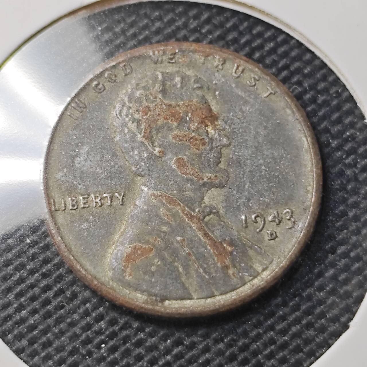 KK钱币收藏小铺 第343场 2月预留时间 周末发货 1943美国1美分 铁币