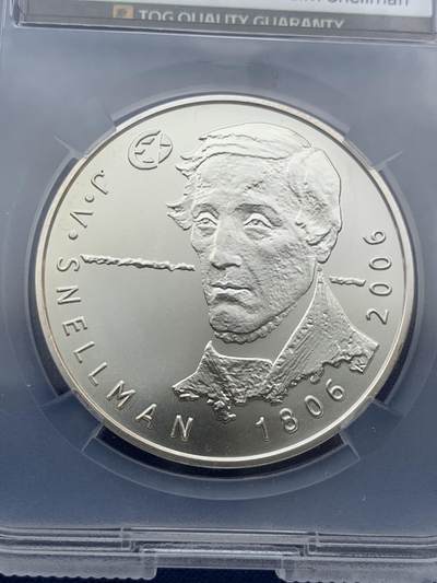 《竞宝斋》第420场 周日，周一，周二  3场连拍 （全场包邮） TQG MS69 芬兰2006年欧洲之星-约翰·维尔海姆·斯内尔曼诞辰200周年10欧元普制银币 25.5克 925银 发行量7千