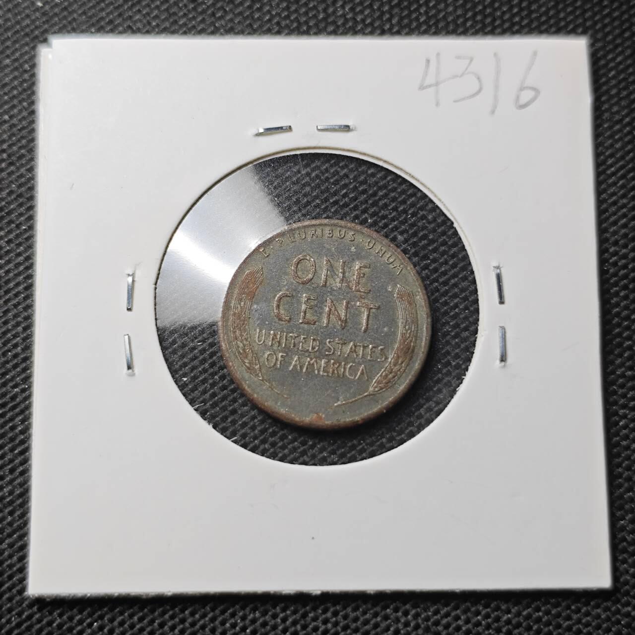 KK钱币收藏小铺 第343场 2月预留时间 周末发货 1943美国1美分 铁币