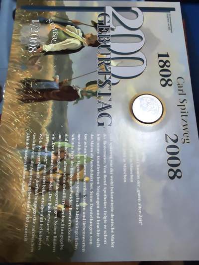长老汇蛇年精选第五十场拍卖 - 2008德国斯皮茨韦格邮币卡，含同名10欧元1枚