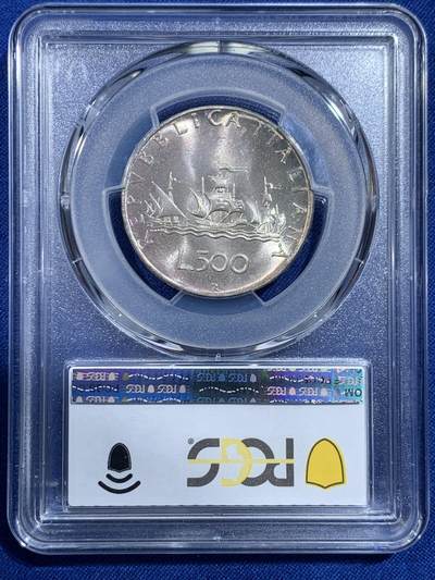 《竞宝斋》第420场 周日，周一，周二  3场连拍 （全场包邮） PCGS MS67 意大利500里拉银币 1970哥伦布文艺复兴少女 卷拆车轮光高分！