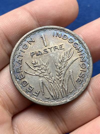 《竞宝斋》第420场 周日，周一，周二  3场连拍 （全场包邮） 法属印支1947年1皮阿斯特齿边镍币